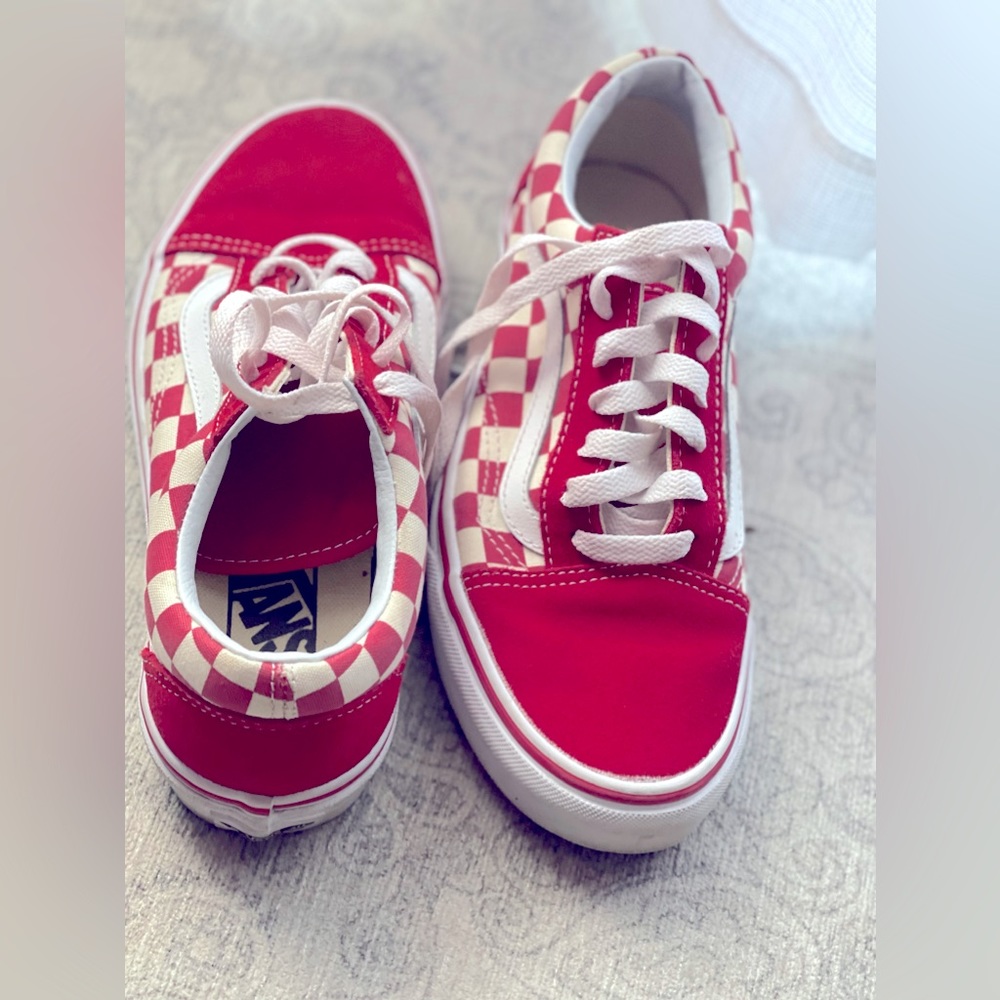 Red and white Vans